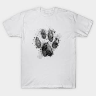 Inky Paw Print - Black T-Shirt